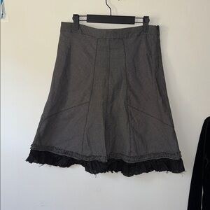 Miss Chievous Charcoal A-Line Skirt with Black Hem